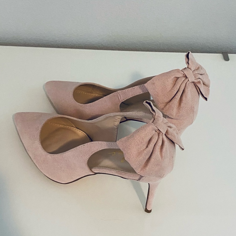 Lulus Dusty Rose Bow Heels